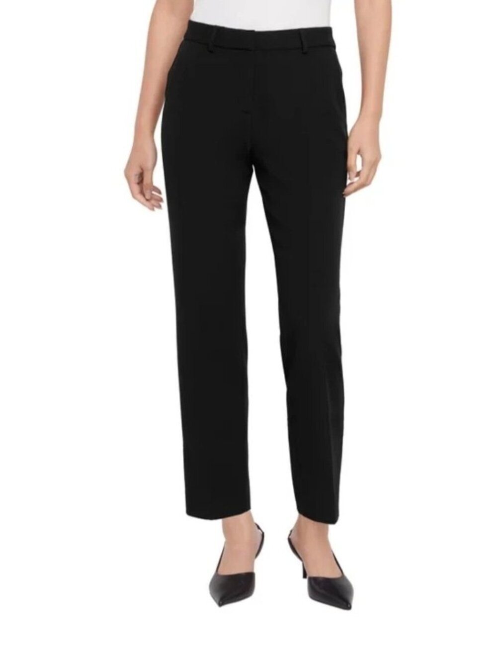 NWT Express Women's 10 Black Ankle Dress Pants Polyester Spandex Blend C0524